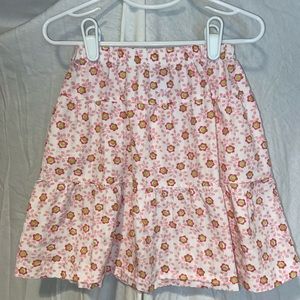 Little English White Skirt with Pink Flowers